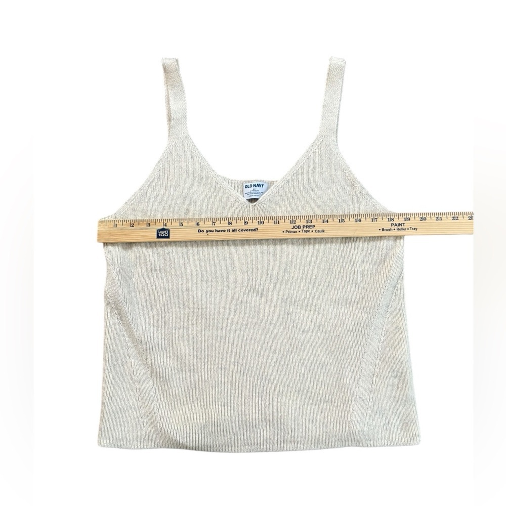 Old Navy V-Neck Rib-Knit Tank Top Wool Stretch Cropped 2X - Picture 4 of 9